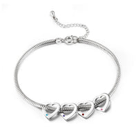 Heart Birthstone Engraved Name Anklet