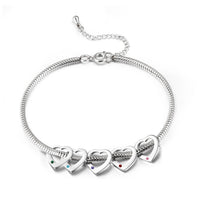 Heart Birthstone Engraved Name Anklet