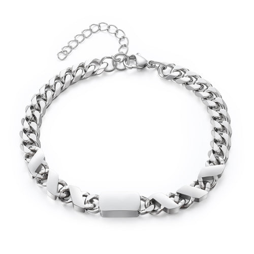 Men's Engraved Cuban Link Name Bracelet