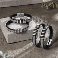 Men's Steel Mesh Name Bead Bracelet
