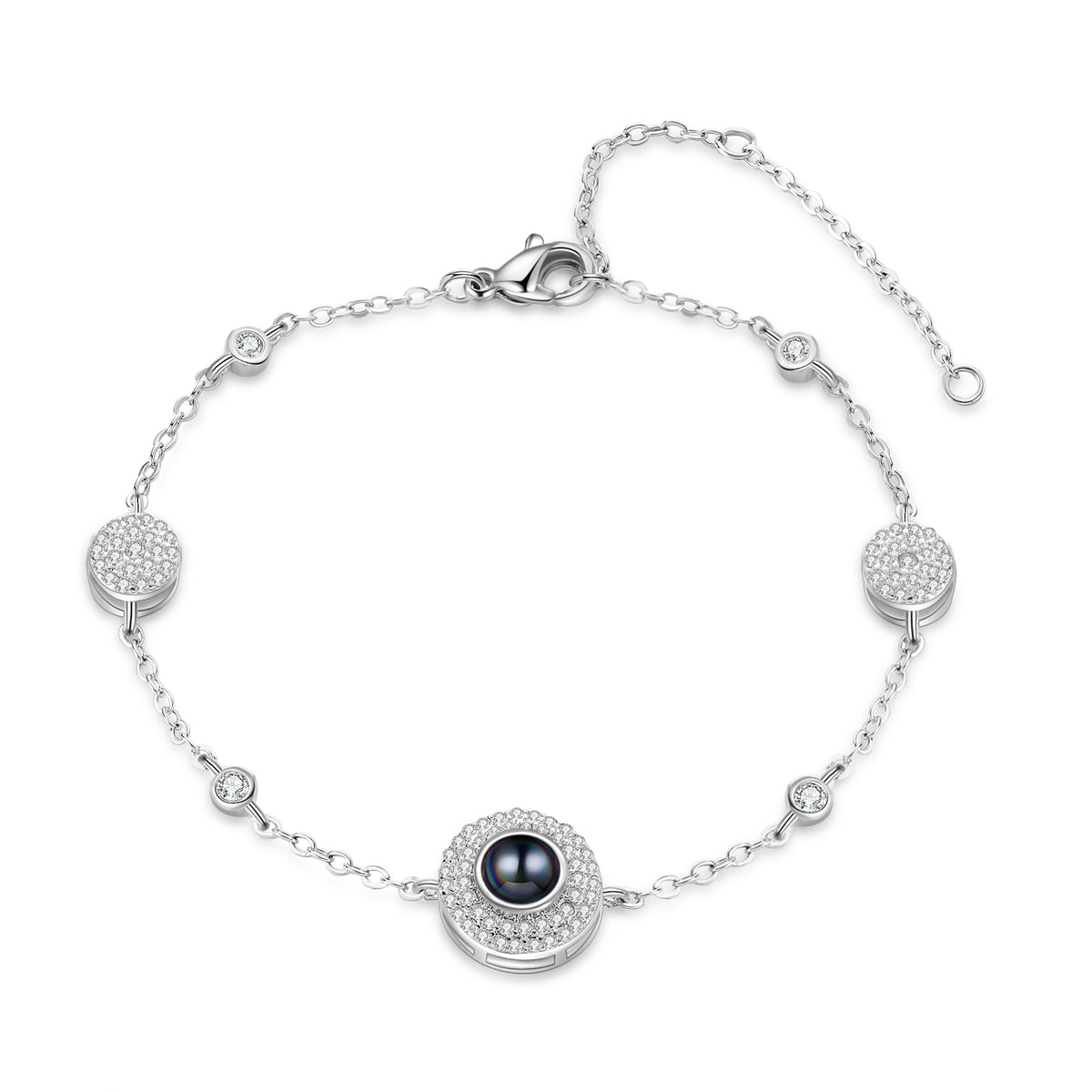 Dainty Round Photo Projection Chain Bracelet