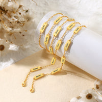 Gold Engraved Name Plate Link Bracelet