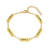 Gold Engraved Name Plate Link Bracelet