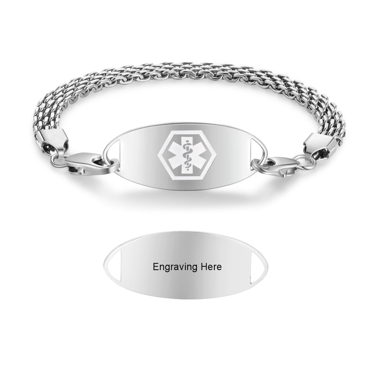 Mesh Chain Medical ID Bracelet