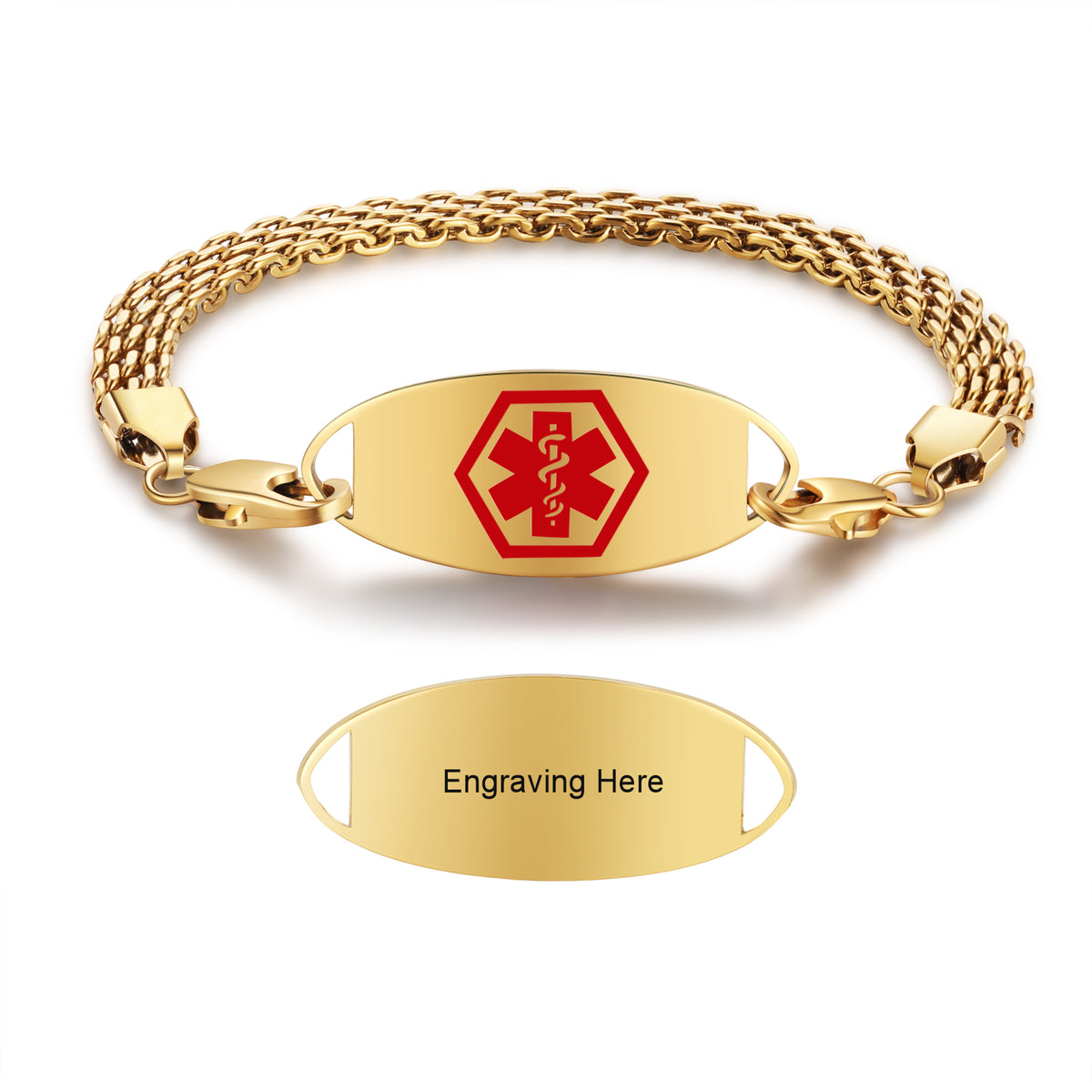 Mesh Chain Medical ID Bracelet