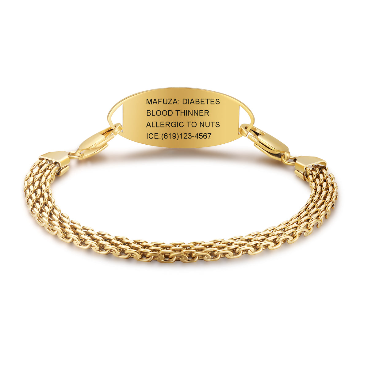 Mesh Chain Medical ID Bracelet