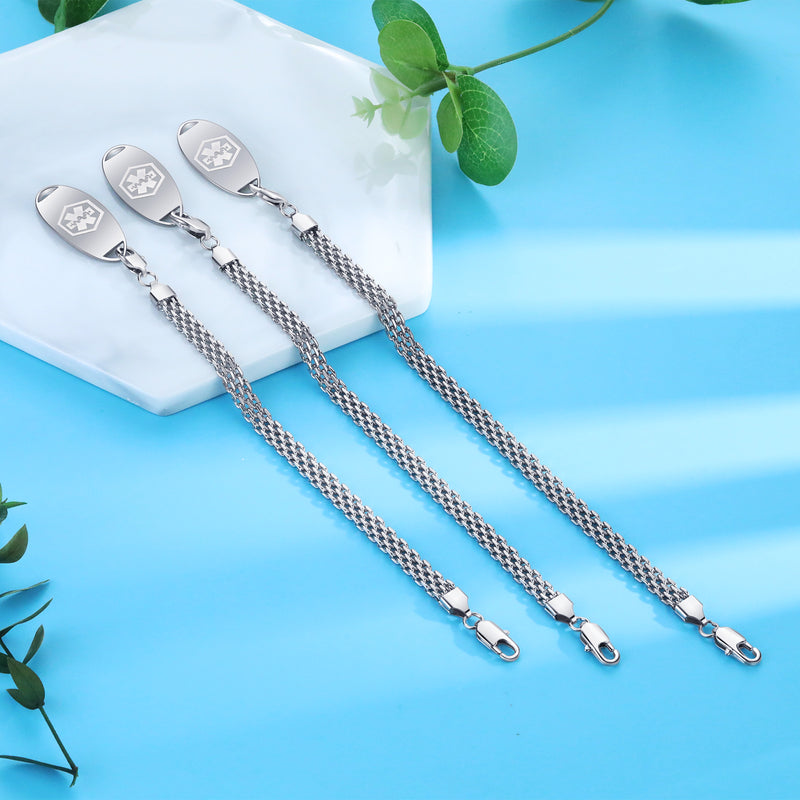 Mesh Chain Medical ID Bracelet