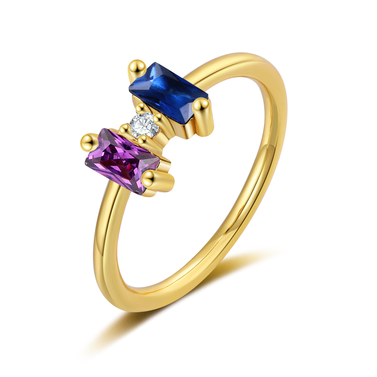 Gold Baguette Birthstone Ring