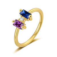 Gold Baguette Birthstone Ring