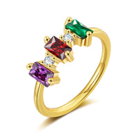 Gold Baguette Birthstone Ring