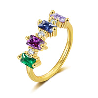 Gold Baguette Birthstone Ring