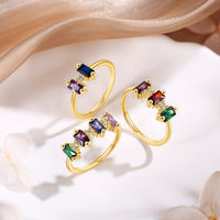 Gold Baguette Birthstone Ring