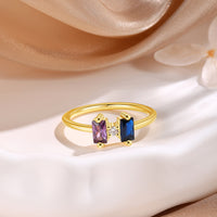 Gold Baguette Birthstone Ring