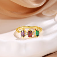 Gold Baguette Birthstone Ring
