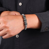 Slim Chain Engraved Name Bead Bracelet