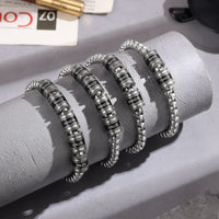 Slim Chain Engraved Name Bead Bracelet
