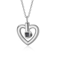 Heart Photo Projection Necklace, White Gold