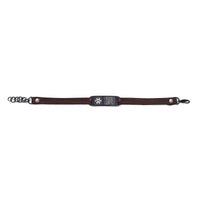 Brown and Black Leather Engraved Name Bracelet