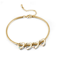 Heart Birthstone Engraved Name Anklet