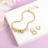 Heart Birthstone Engraved Name Anklet
