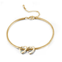 Heart Birthstone Engraved Name Anklet