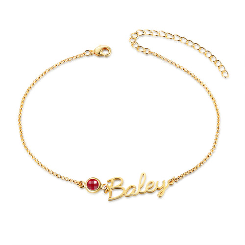 Custom Birthstone Anklets