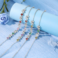 Butterfly Birthstone Engraved Bracelet