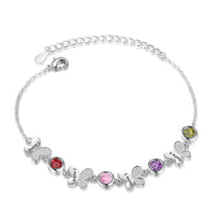 Butterfly Birthstone Engraved Bracelet