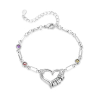 Heart Birthstone Name Bead Bracelet