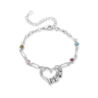 Heart Birthstone Name Bead Bracelet