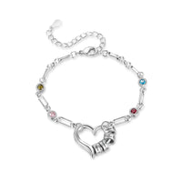 Heart Birthstone Name Bead Bracelet