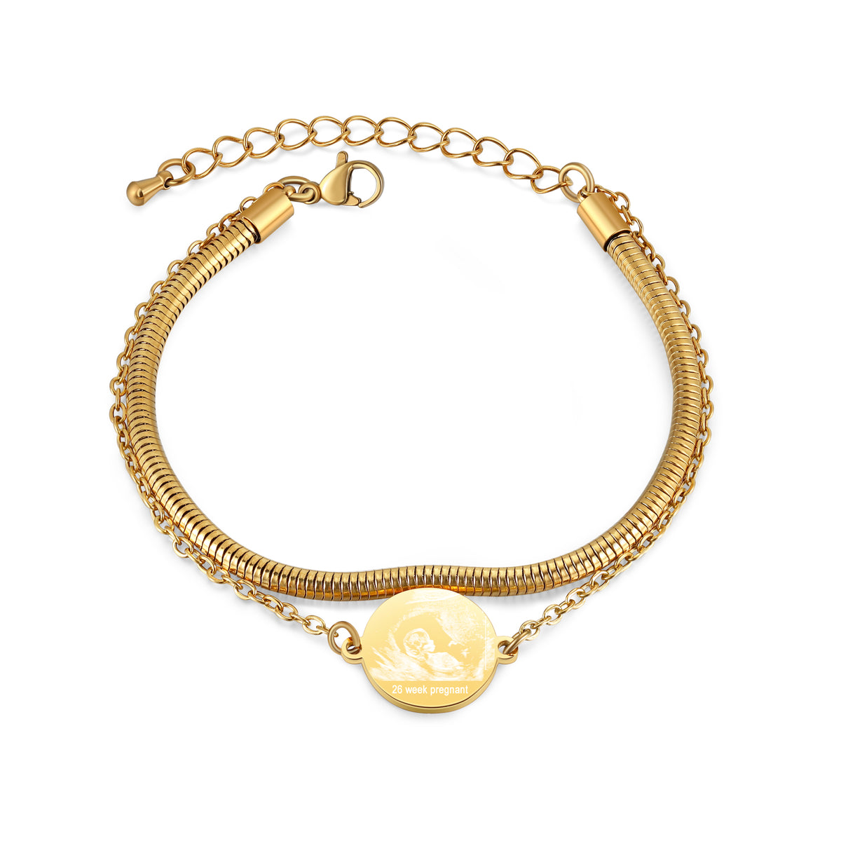Pet Photo Engraved Disc Bracelet