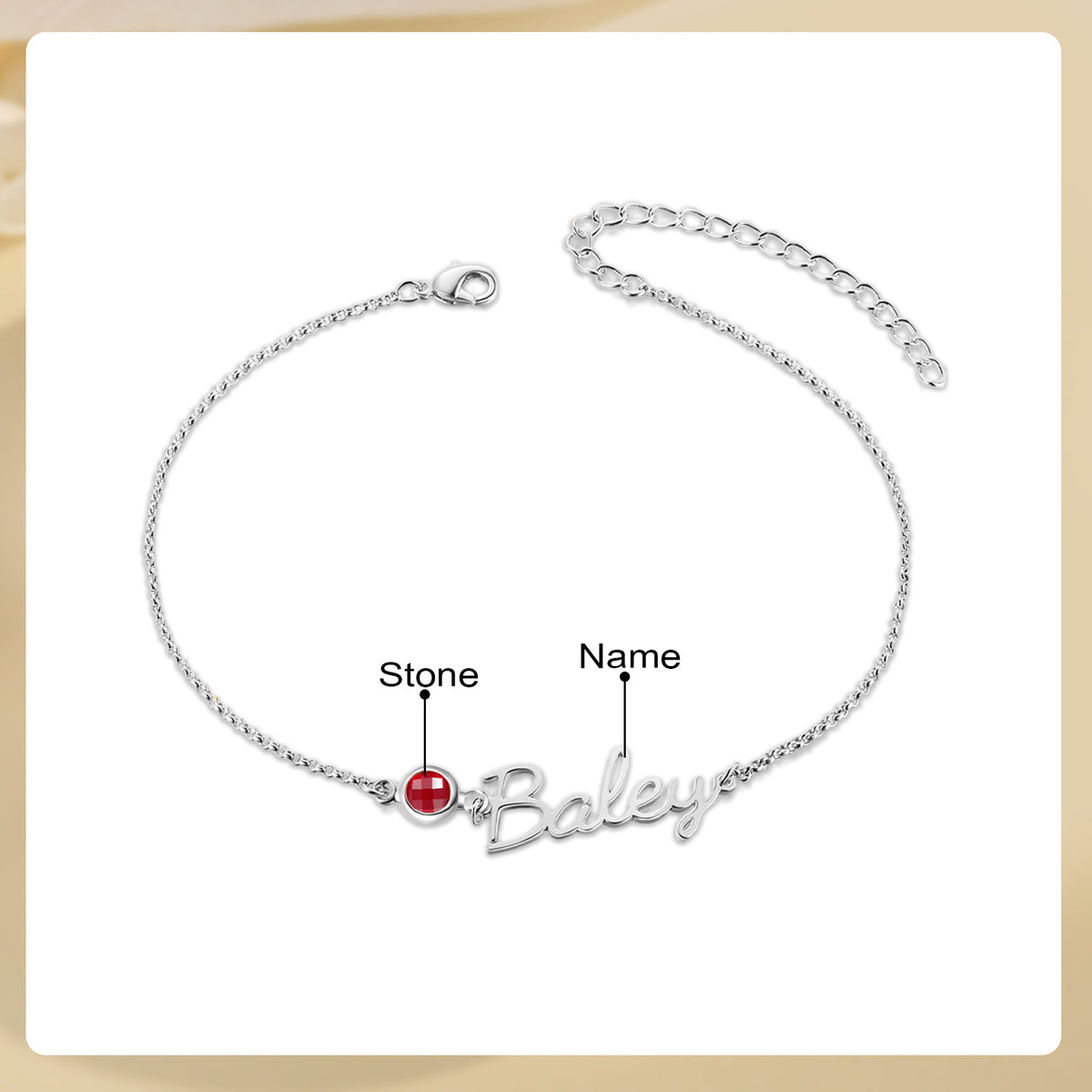 Custom Birthstone Anklet
