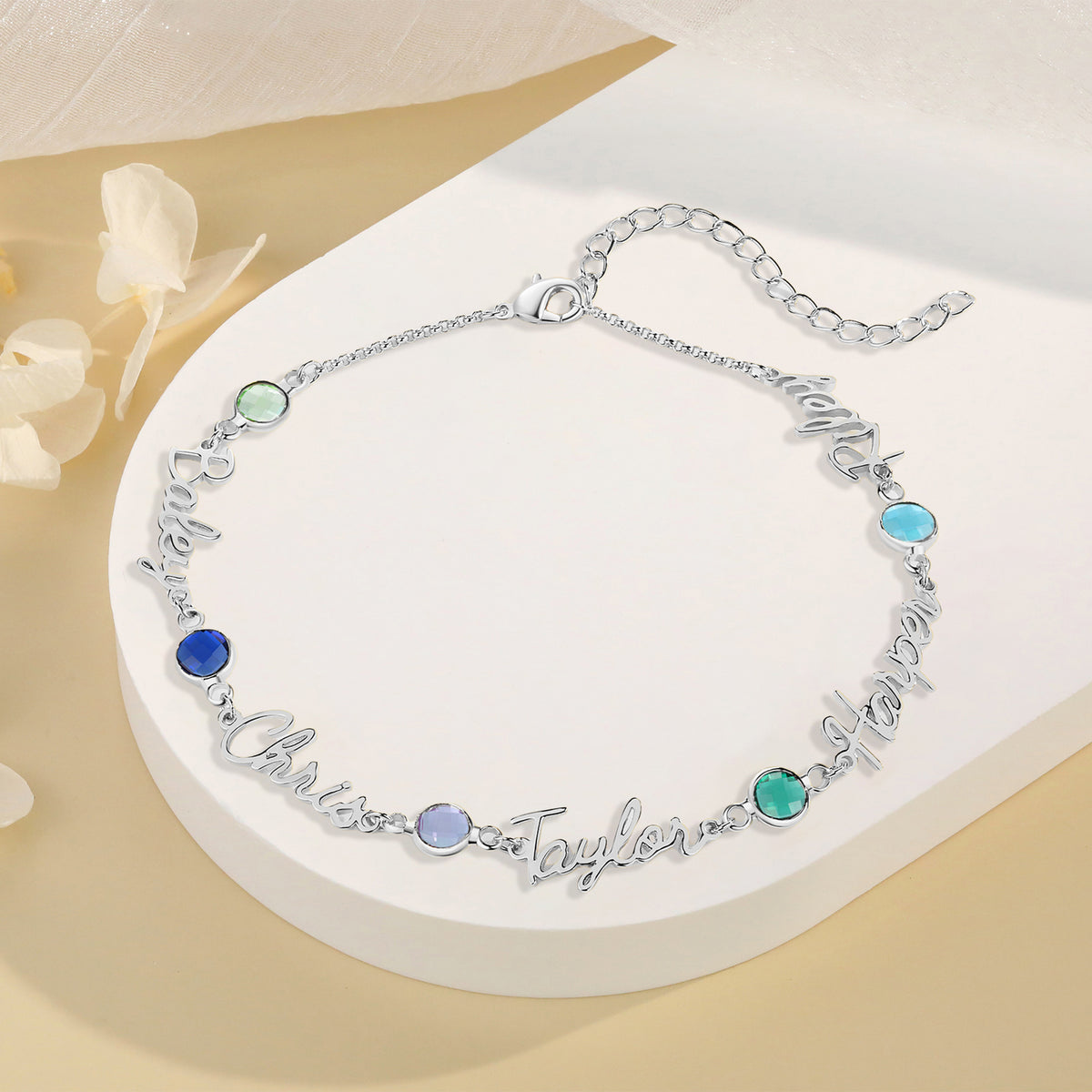 Custom Birthstone Anklet