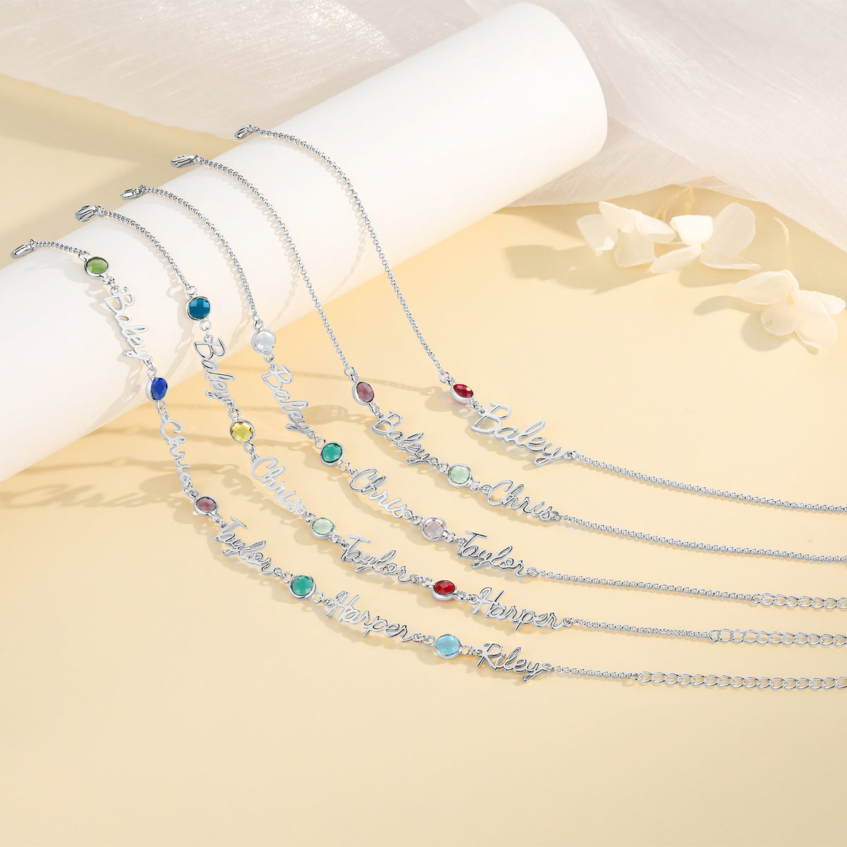 Custom Birthstone Anklet