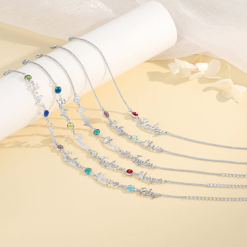 Custom Birthstone Anklet