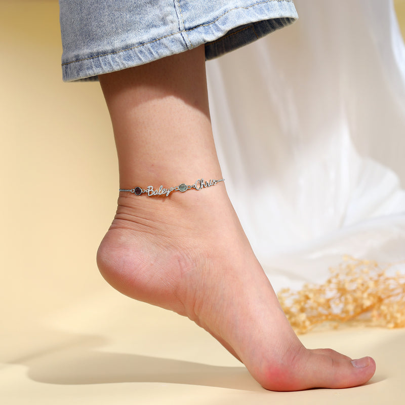 Custom Birthstone Anklet