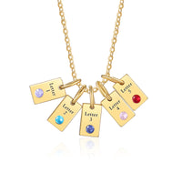 Custom Birthstone Engraved Necklace