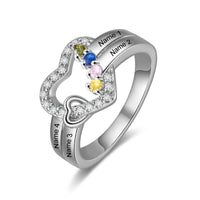 Custom Birthstone Engraved Ring