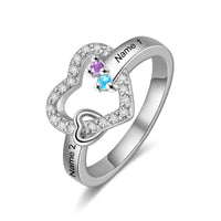 Custom Birthstone Engraved Ring