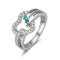 Custom Birthstone Engraved Ring