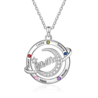 Custom Birthstone Engraved Necklace