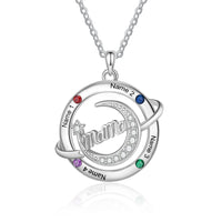 Custom Birthstone Engraved Necklace