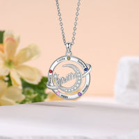Custom Birthstone Engraved Necklace
