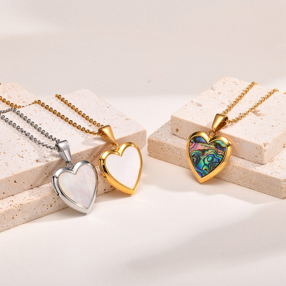 Heart Photo Locket Necklace
