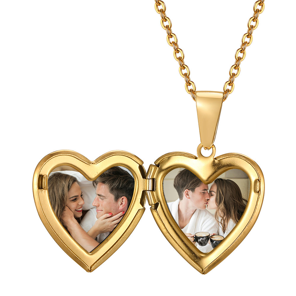 Heart Photo Locket Necklace