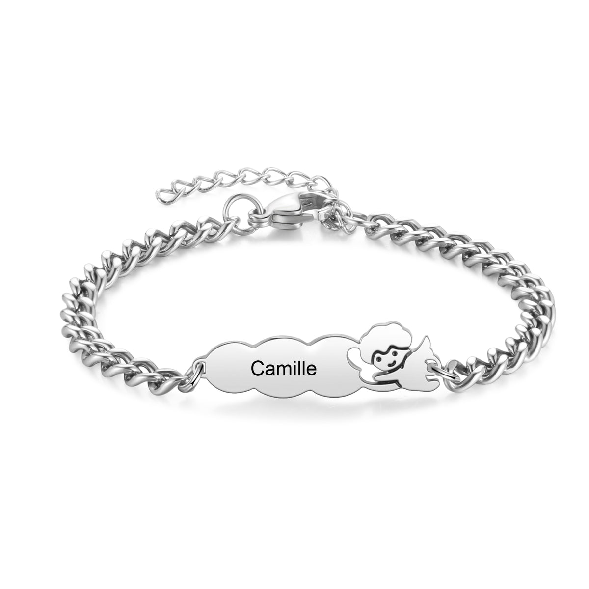 Parent and Child Engraved Name Bracelet