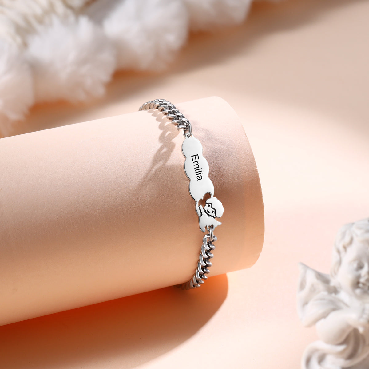 Parent and Child Engraved Name Bracelet