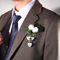 Winged Heart Photo Memorial Brooch
