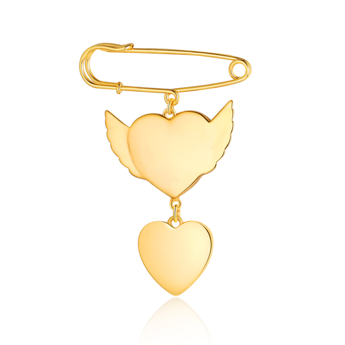 Winged Heart Photo Memorial Brooch